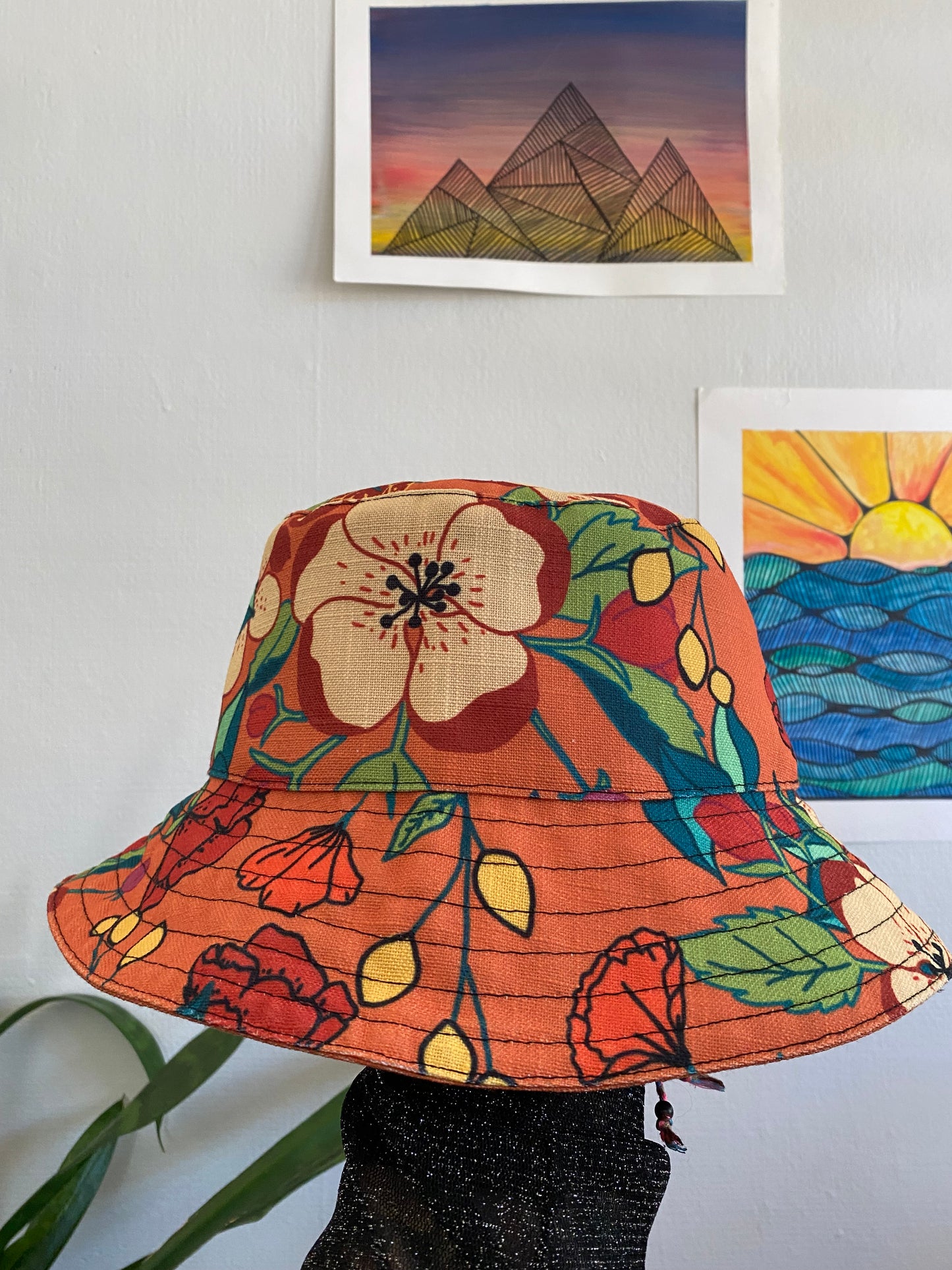 Floral Reversible bucket hat