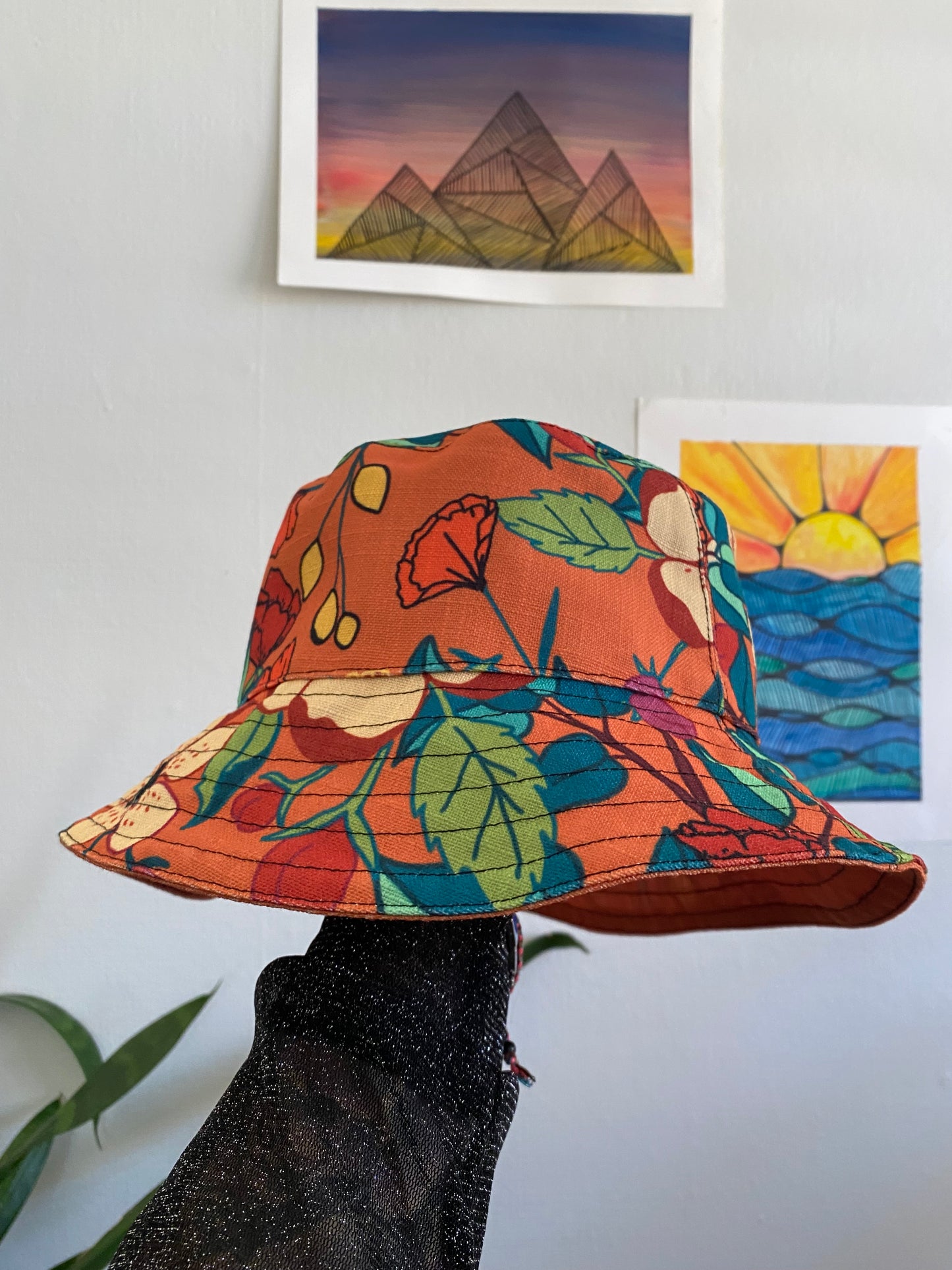 Floral Reversible bucket hat