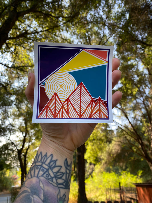Colors and Lines Mountain Sticker
