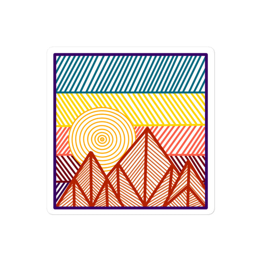 Lined Up Mountain Sticker