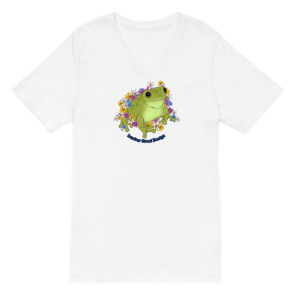 Flower Frog Short Sleeve V-Neck T-Shirt