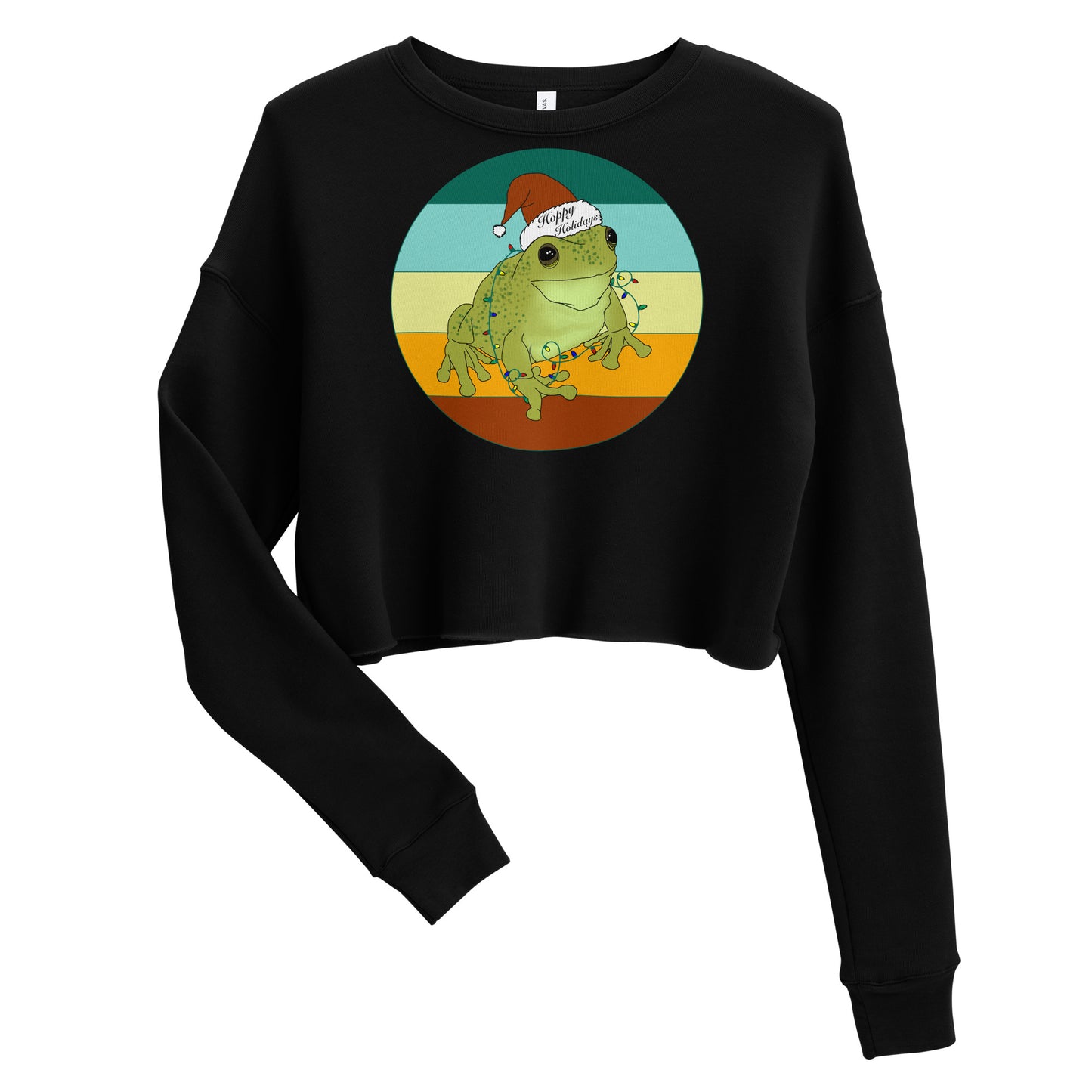 Frog Hoppy Holiday Crop Sweatshirt