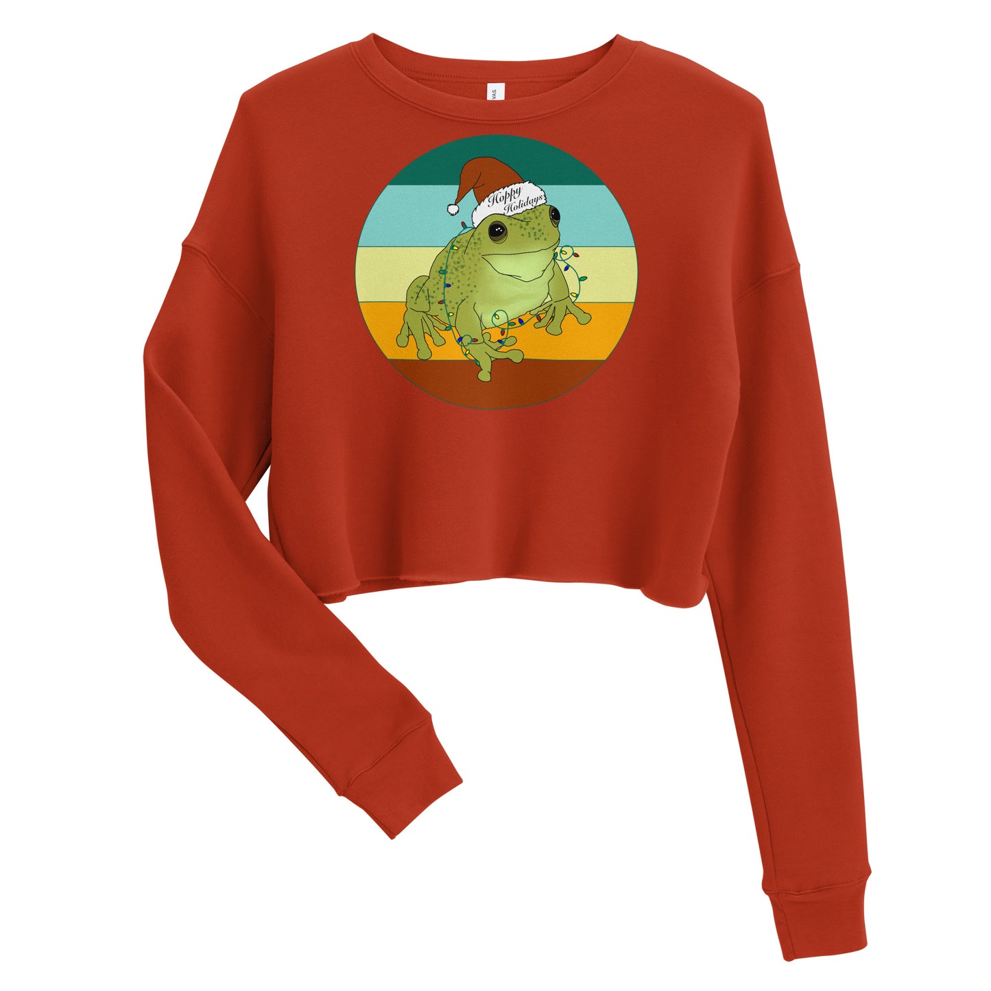 Frog Hoppy Holiday Crop Sweatshirt