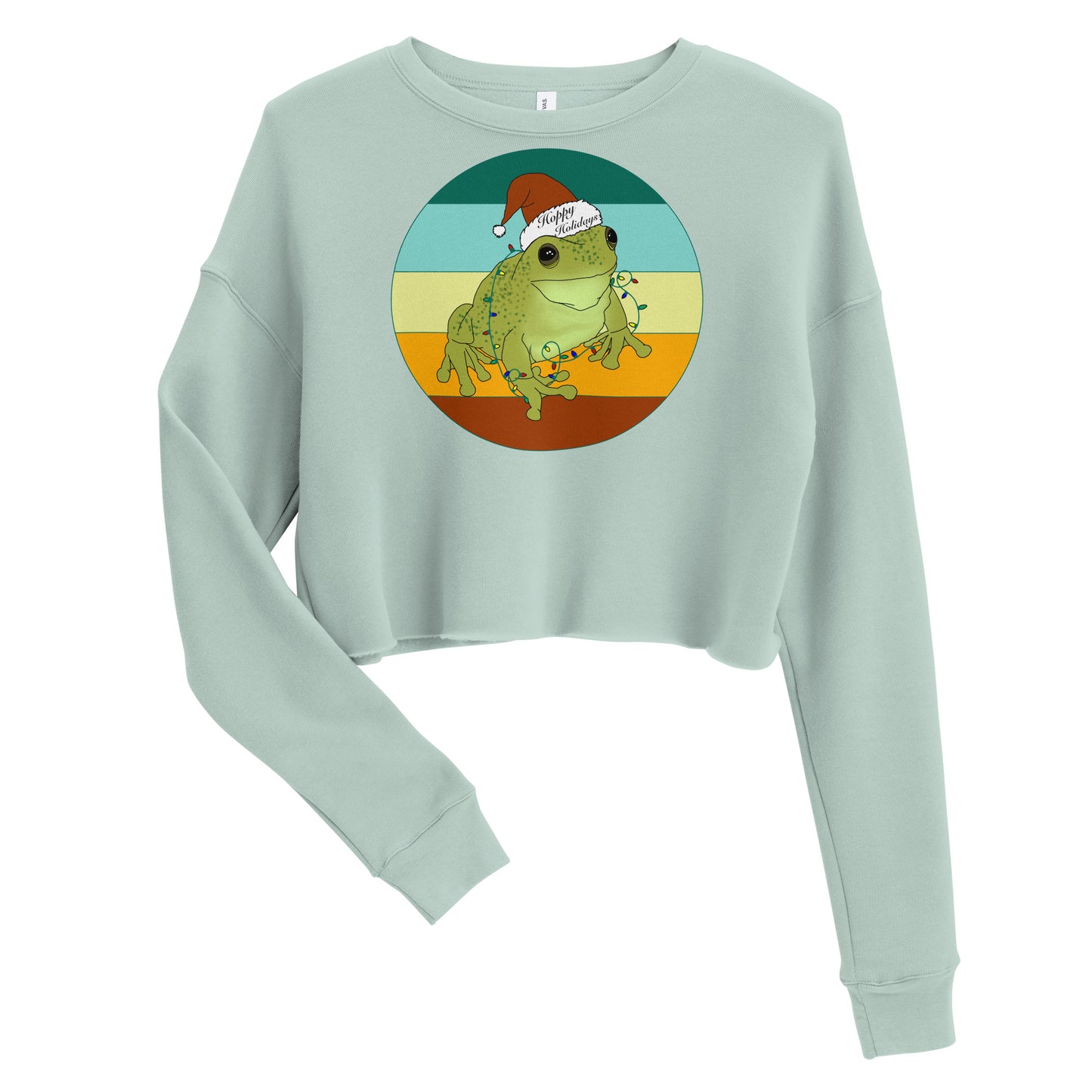 Frog Hoppy Holiday Crop Sweatshirt